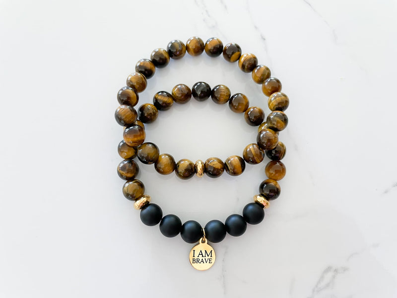 5 Sets/lot 8mm Yellow Tiger Eye Stone Beads Bracelets | Bracelets | Charms Beads Beyond